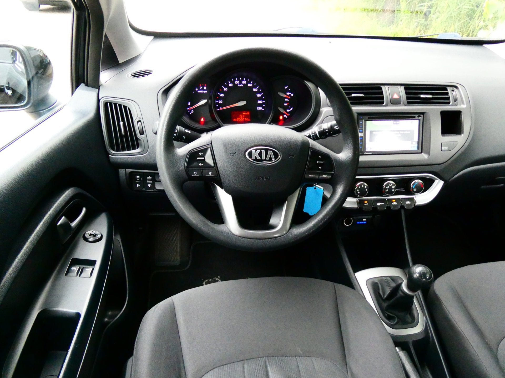 Kia Rio 1.2 CVVT 86pk 2e eig. 5-deurs Airco Navi Historie Zu, 4 cilinders, Zwart, Origineel Nederlands, Bedrijf