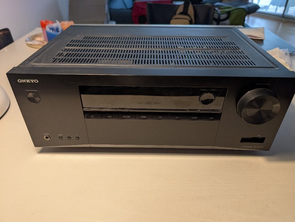 Onkyo TX-SR252 AV receiver, Ophalen of Verzenden, Zo goed als nieuw, 60 tot 120 watt, Onkyo