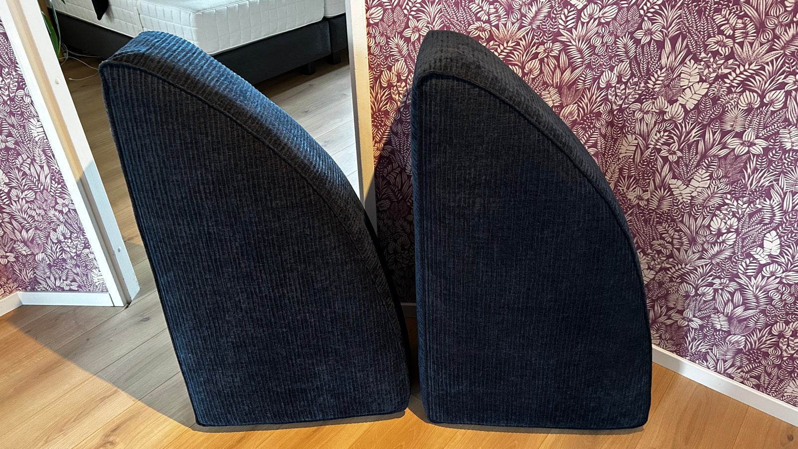 Zuiver hoek hockers blauw, Ophalen, Zo goed als nieuw, Rond, Minder dan 50 cm