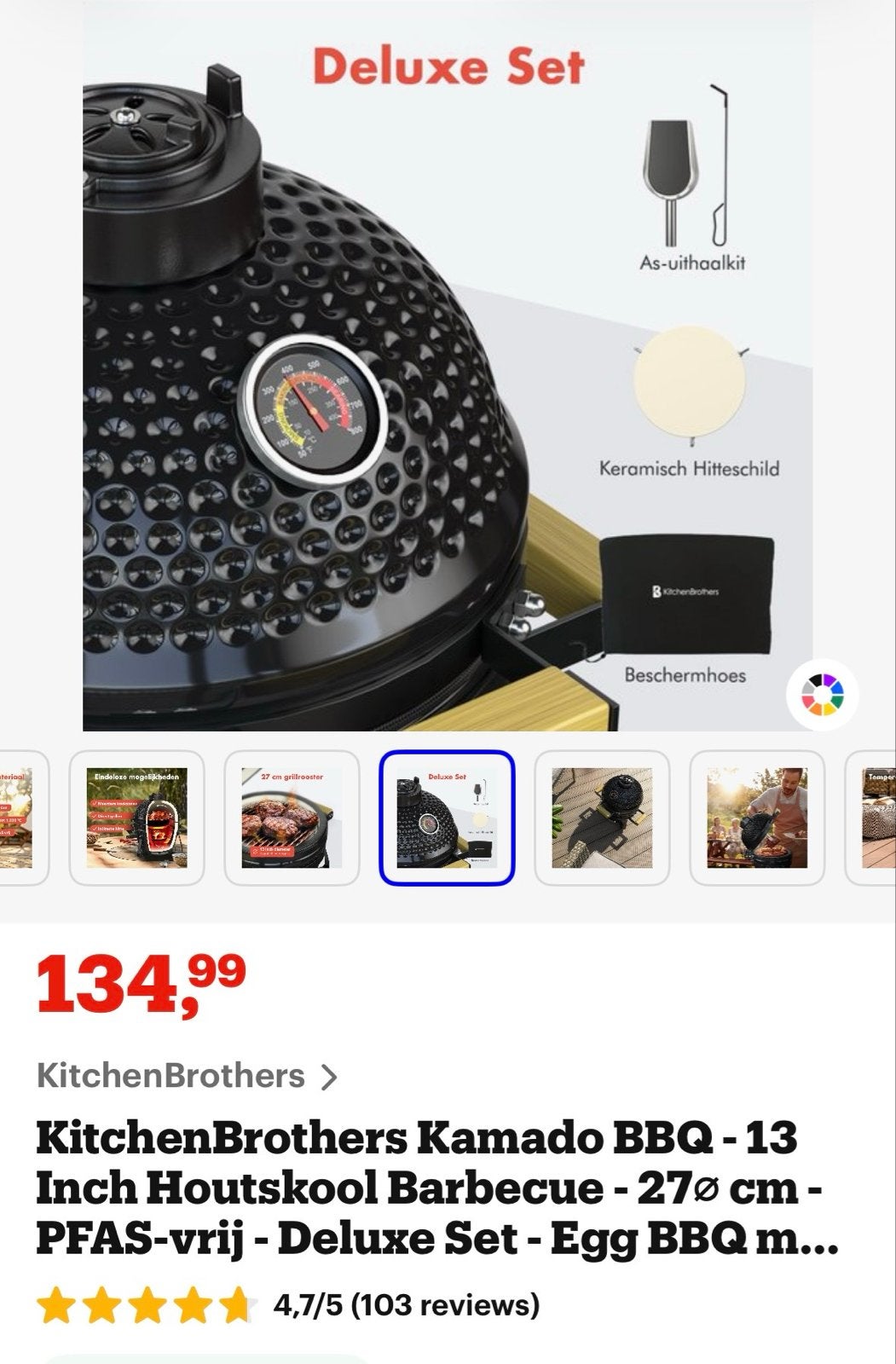 Foto 4 van KitchenBrothers Kamado BBQ - 13 Inch Houtskool Barbecue