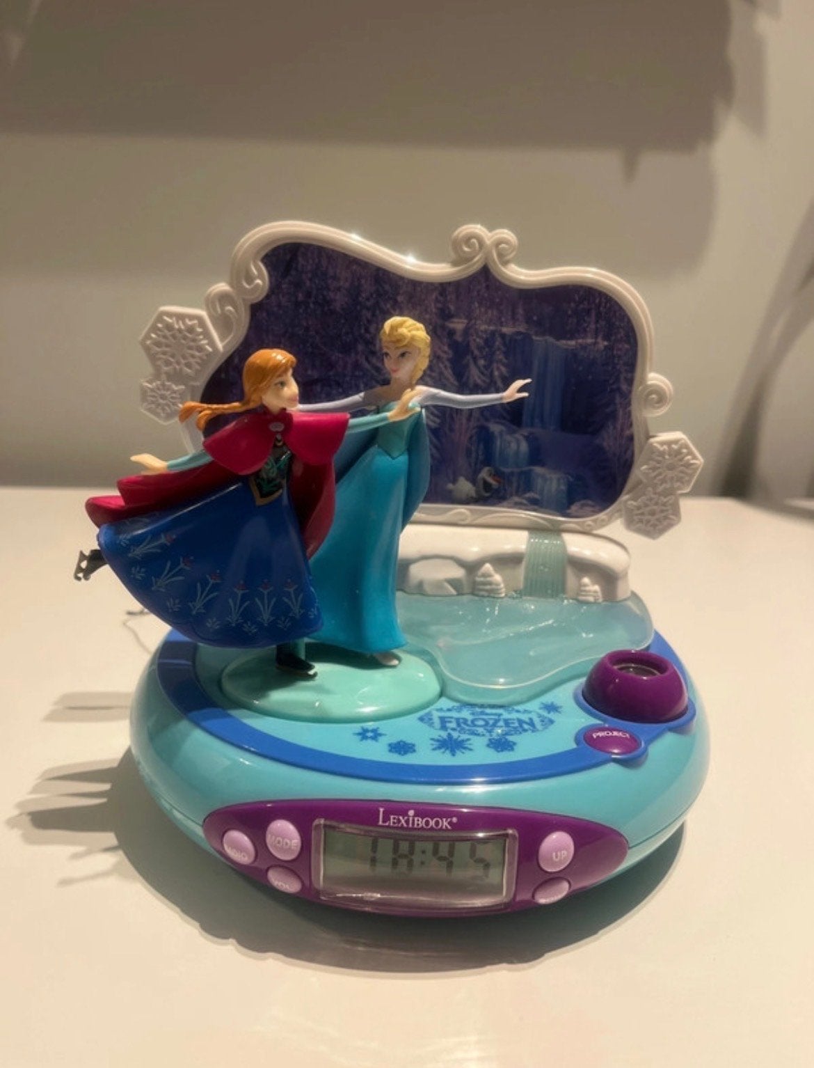 Frozen wekker met licht en figuren, Ophalen of Verzenden, Zo goed als nieuw, Digitaal