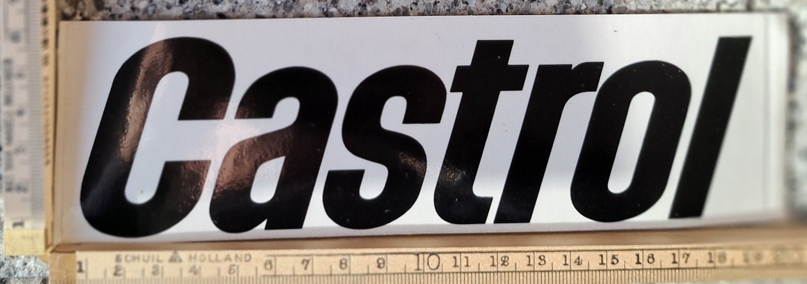 Transparante vintage sticker Castrol oliemerk logo, Verzamelen, Ophalen of Verzenden, Zo goed als nieuw