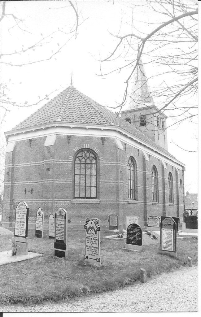 Oude fotokaart van de kerk van Hitzum, Friesland, Ophalen of Verzenden, 1940 tot 1960, Ongelopen, Friesland
