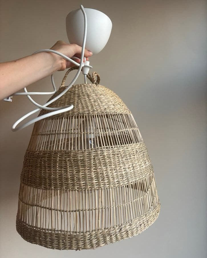 IKEA TORARED hanglamp zeegras, 36 cm, incl. lamp en ophangsy, Ophalen, Zo goed als nieuw, Natuurlijk materiaal, E27 (groot)