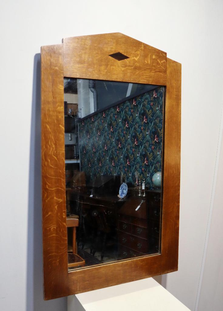 Grote Art Deco spiegel, Antiek en Kunst, Antiek | Spiegels, Ophalen, Rechthoekig, 50 tot 100 cm, 100 tot 150 cm