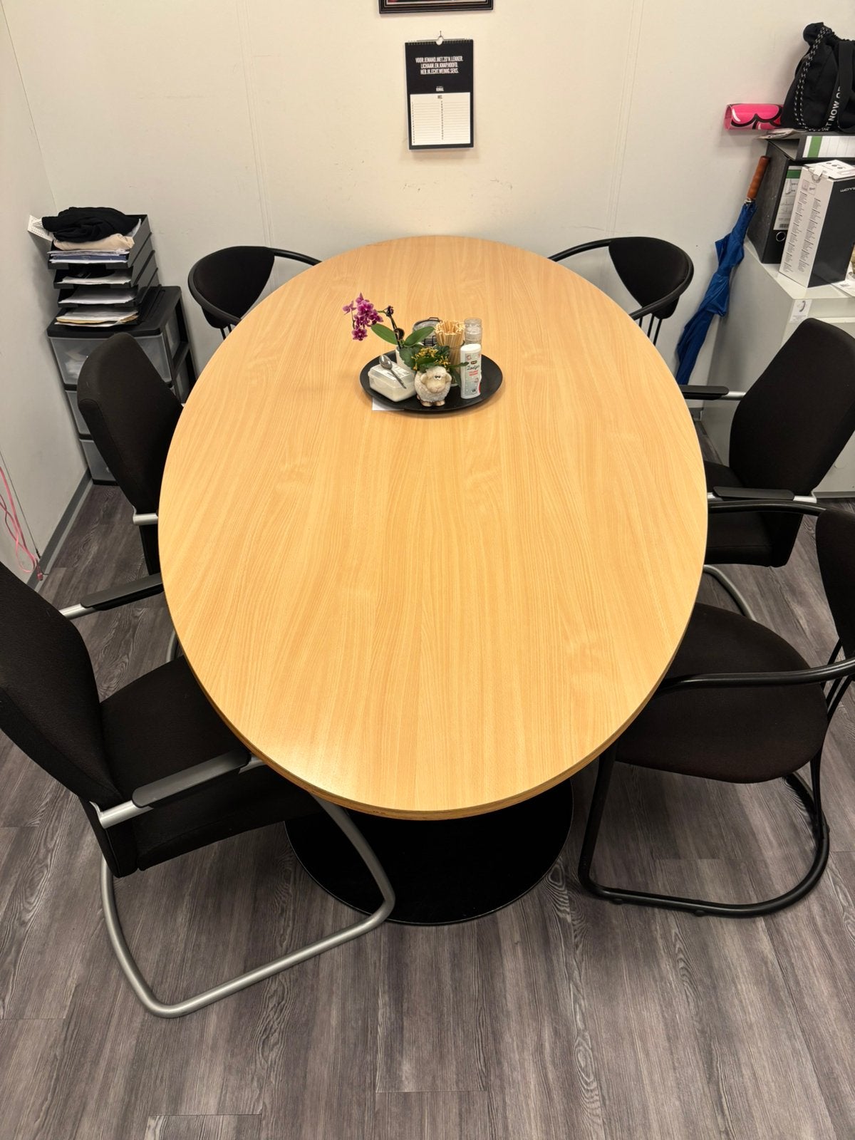 Tafel met 6 stoelen, Huis en Inrichting, Overige materialen, Gebruikt, 100 tot 150 cm, 200 cm of meer