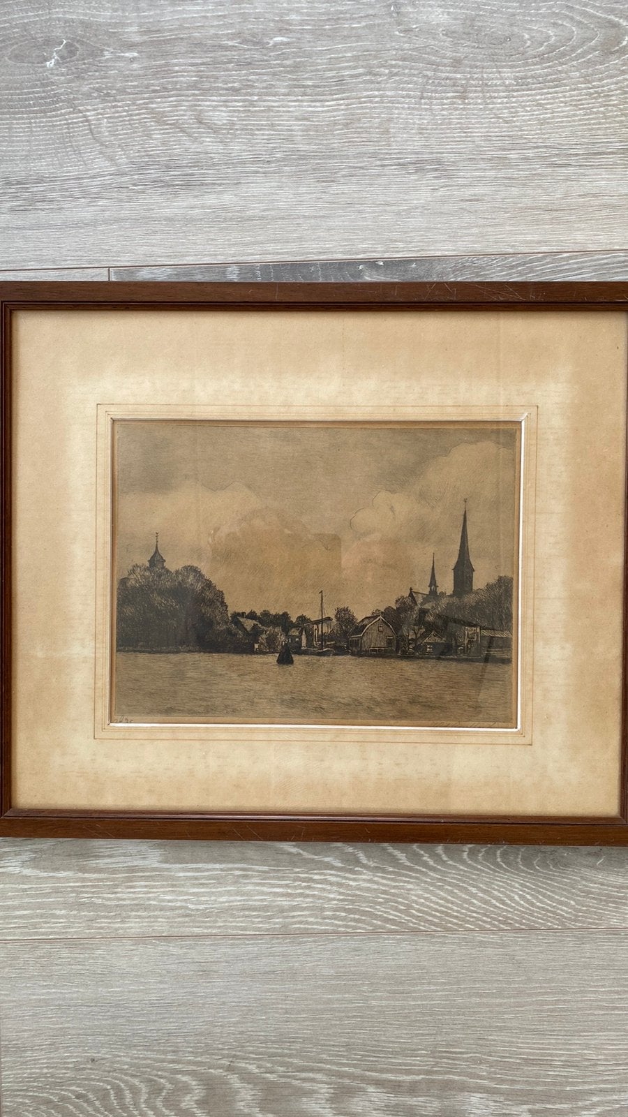 Ets Ouderkerk ad Amstel door J. Goedhart, Antiek en Kunst, Ophalen of Verzenden, Ets