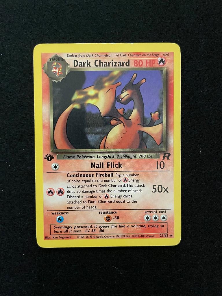 1x Dark Charizard (TR 21) Team Rocket 1st edition - Pokemon!, Hobby en Vrije tijd, Verzamelkaartspellen | Pokémon, Zo goed als nieuw
