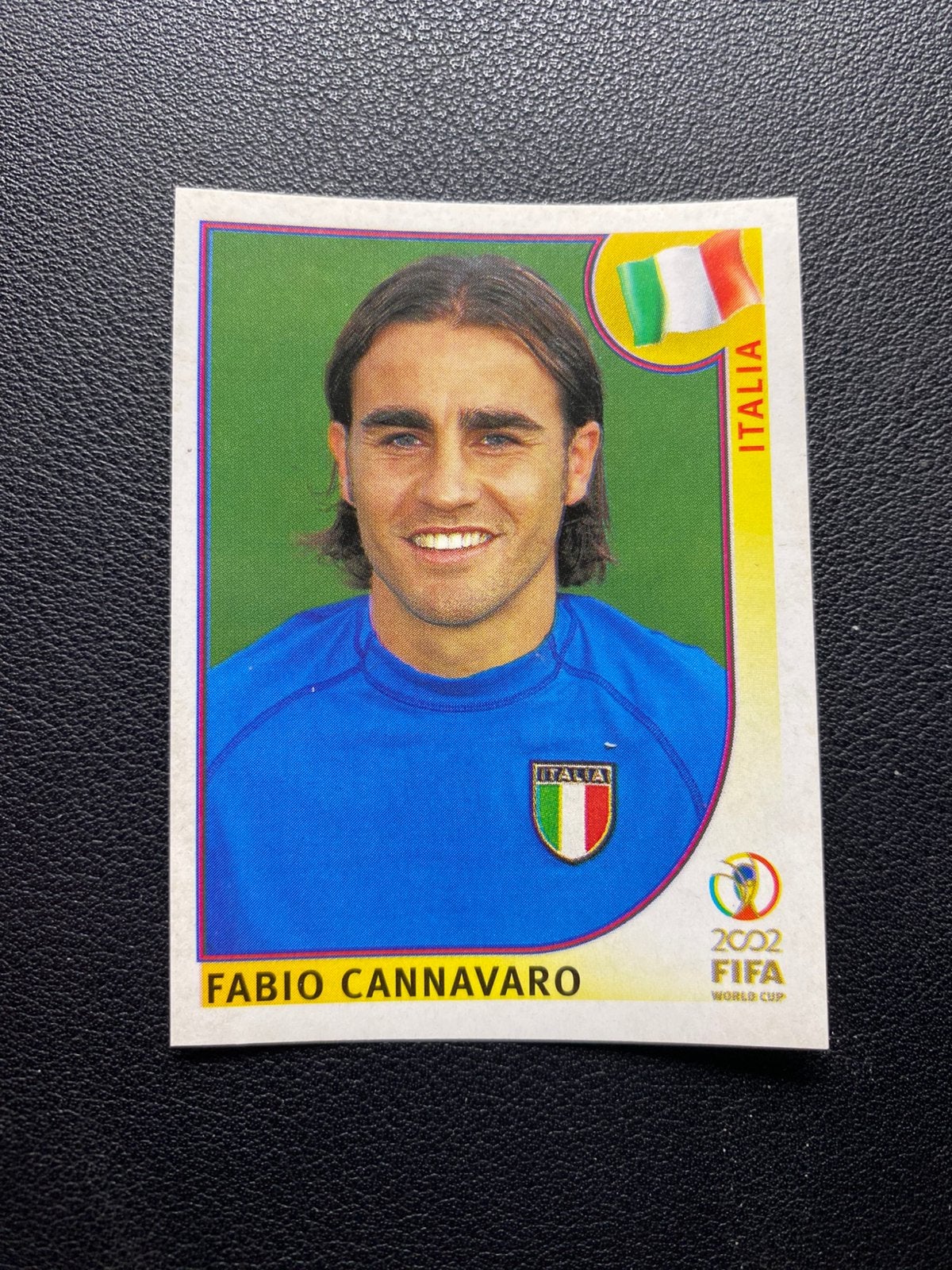 Fabio Cannavaro - Italië - Panini WK 2002 Sticker, Ophalen of Verzenden, Zo goed als nieuw, Buitenlandse clubs, Poster, Plaatje of Sticker