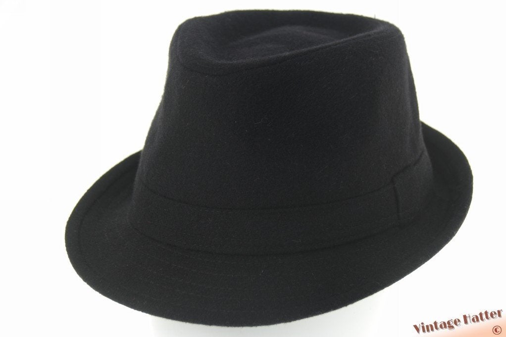 Vintage Trilby hoed Cedar Wood State zwart wolmix 58, Ophalen of Verzenden, Zo goed als nieuw, 58 of 59 cm (L, 7¼ of ⅜ inch), Hoed
