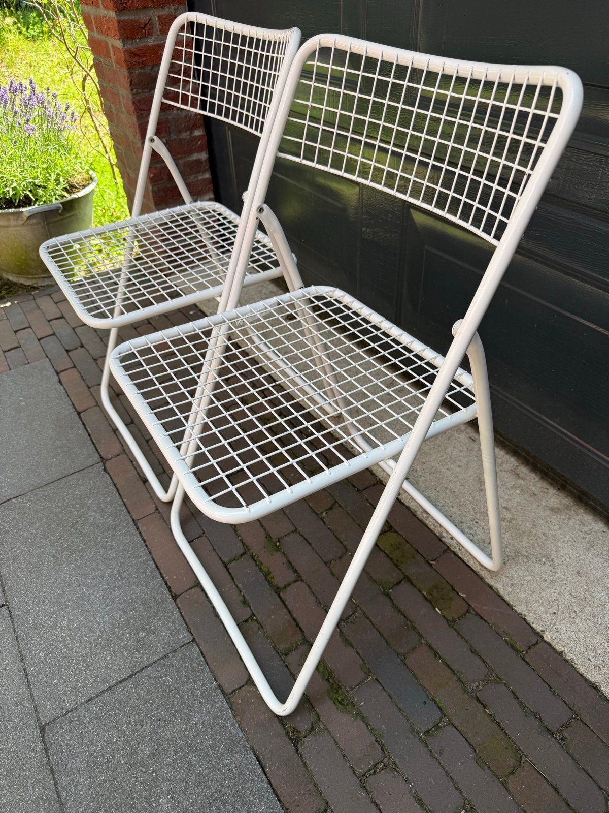 2 klapstoelen design Gammelgaard, Huis en Inrichting, Stoelen, Ophalen, Twee, Wit, Eighties