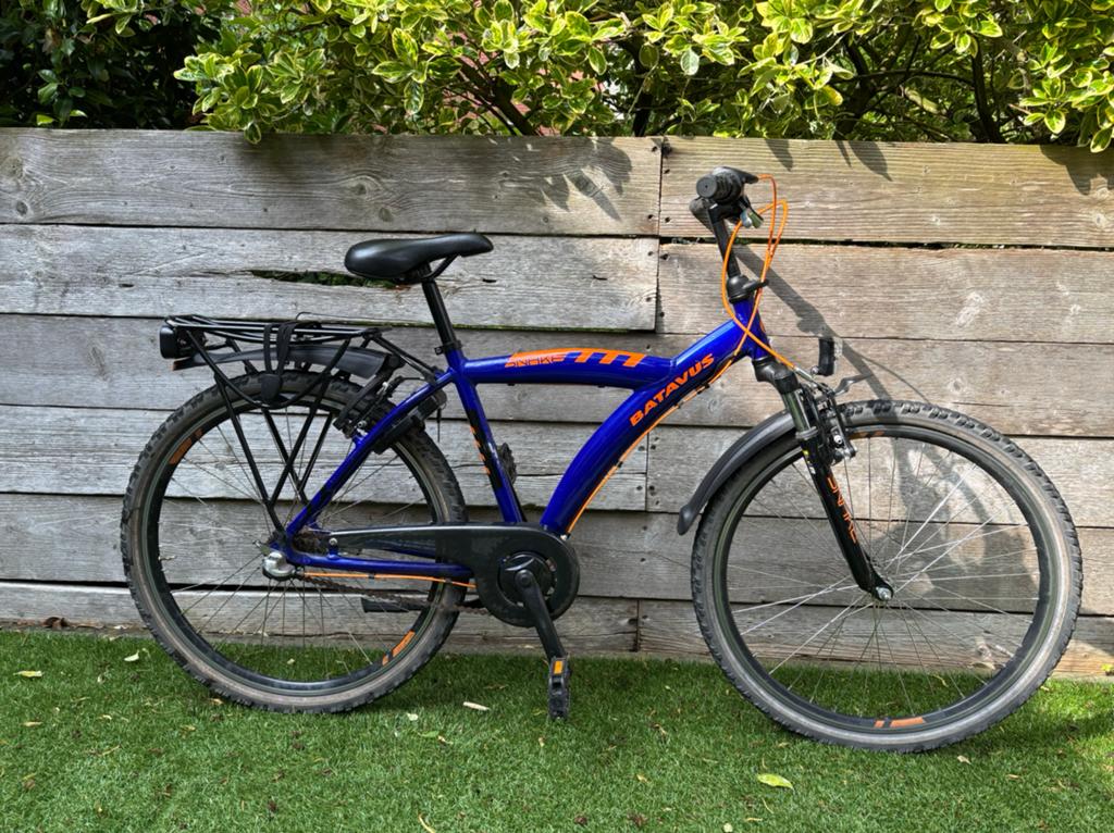 Batavus Snake HR3 maat J43 kleur cobalt, Gebruikt, Versnellingen, Schijfrem, Ophalen