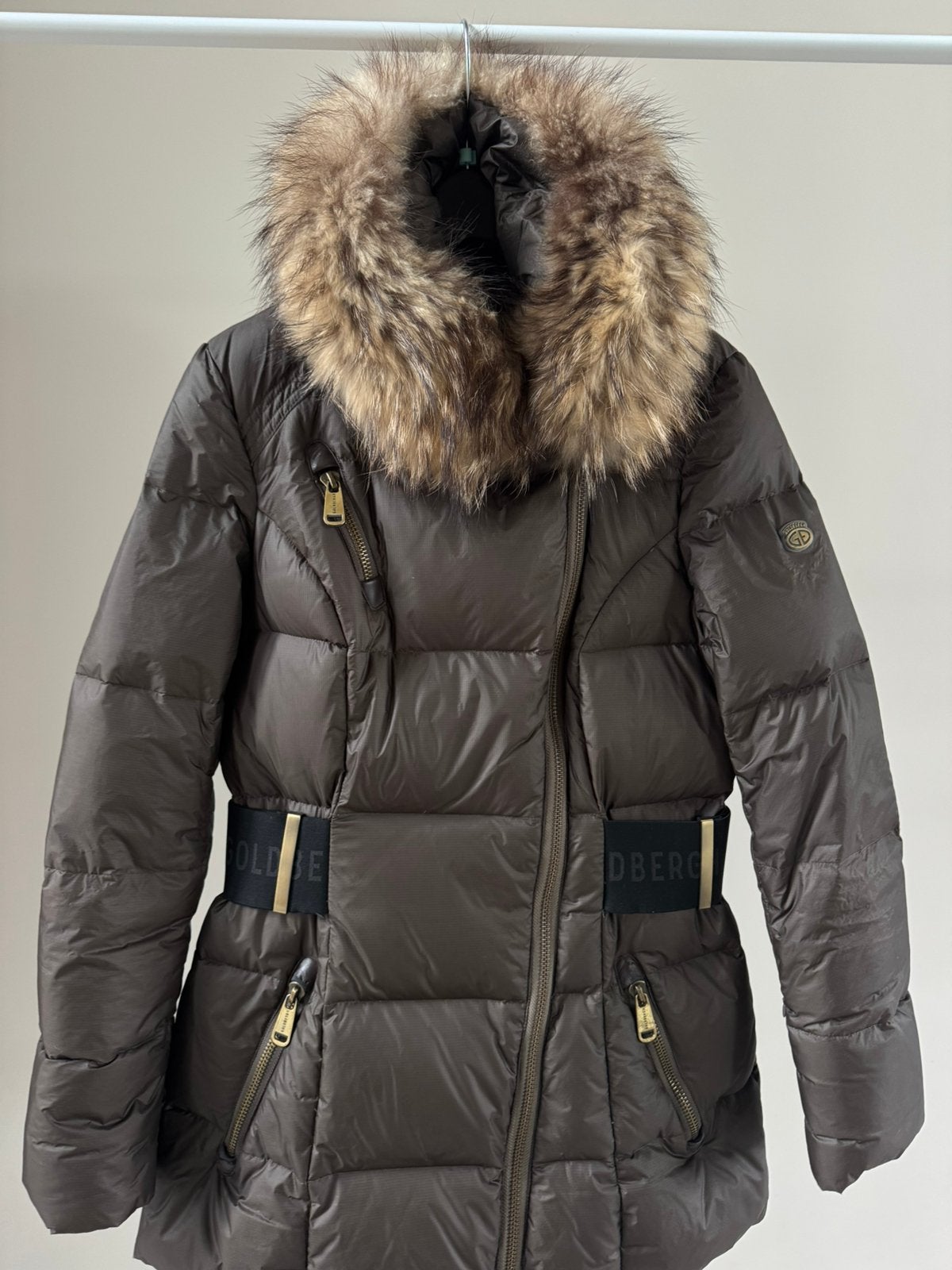 Goldbergh winterjas/ski-jas met bontkraag, Ophalen of Verzenden, Gedragen, Maat 36 (S), Bruin