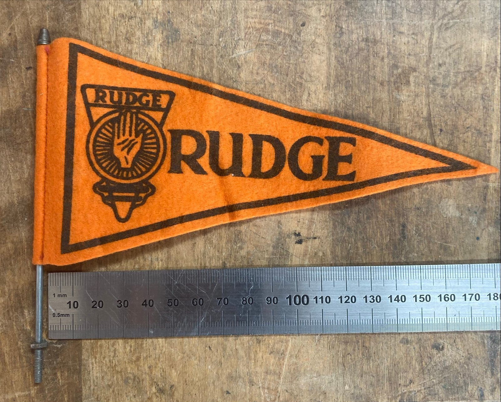 Rudge fietsvlag - Vintage oranje vlaggetje voor fiets, Rudge, Gebruikt, Info@rudge.uk, Ophalen of Verzenden