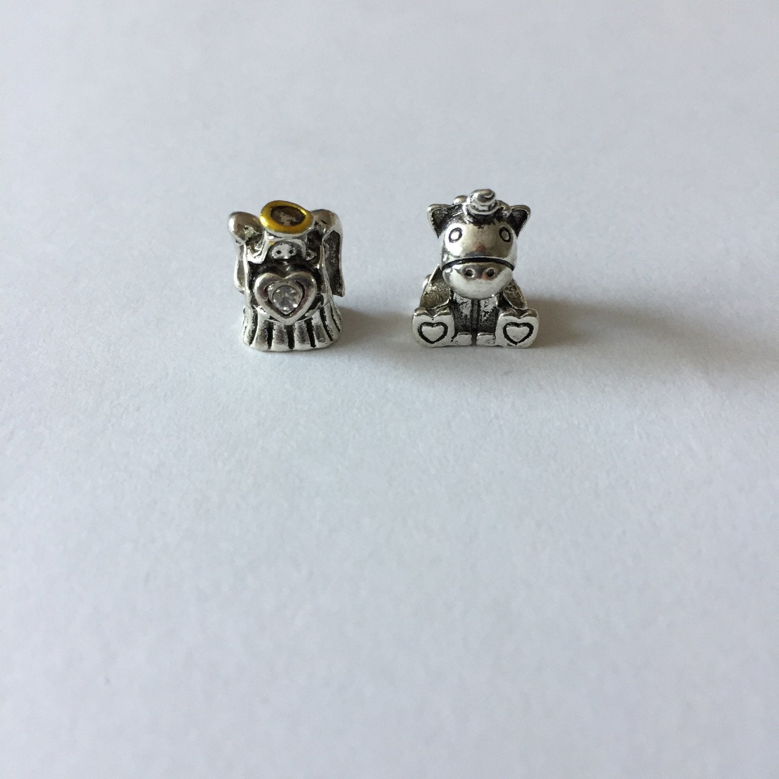 Eenhoorn unicorn engeltje bedels s925 mark zilveren pandora, 4 bedels of meer, Ophalen of Verzenden, Zo goed als nieuw, Zilver