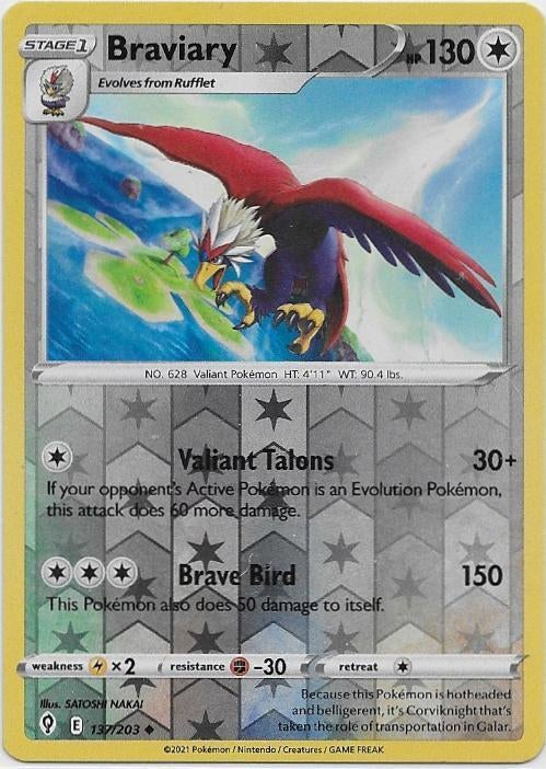 Evolving Skies,  Braviary [reverse] 137/203, Verzenden, Nieuw, Losse kaart
