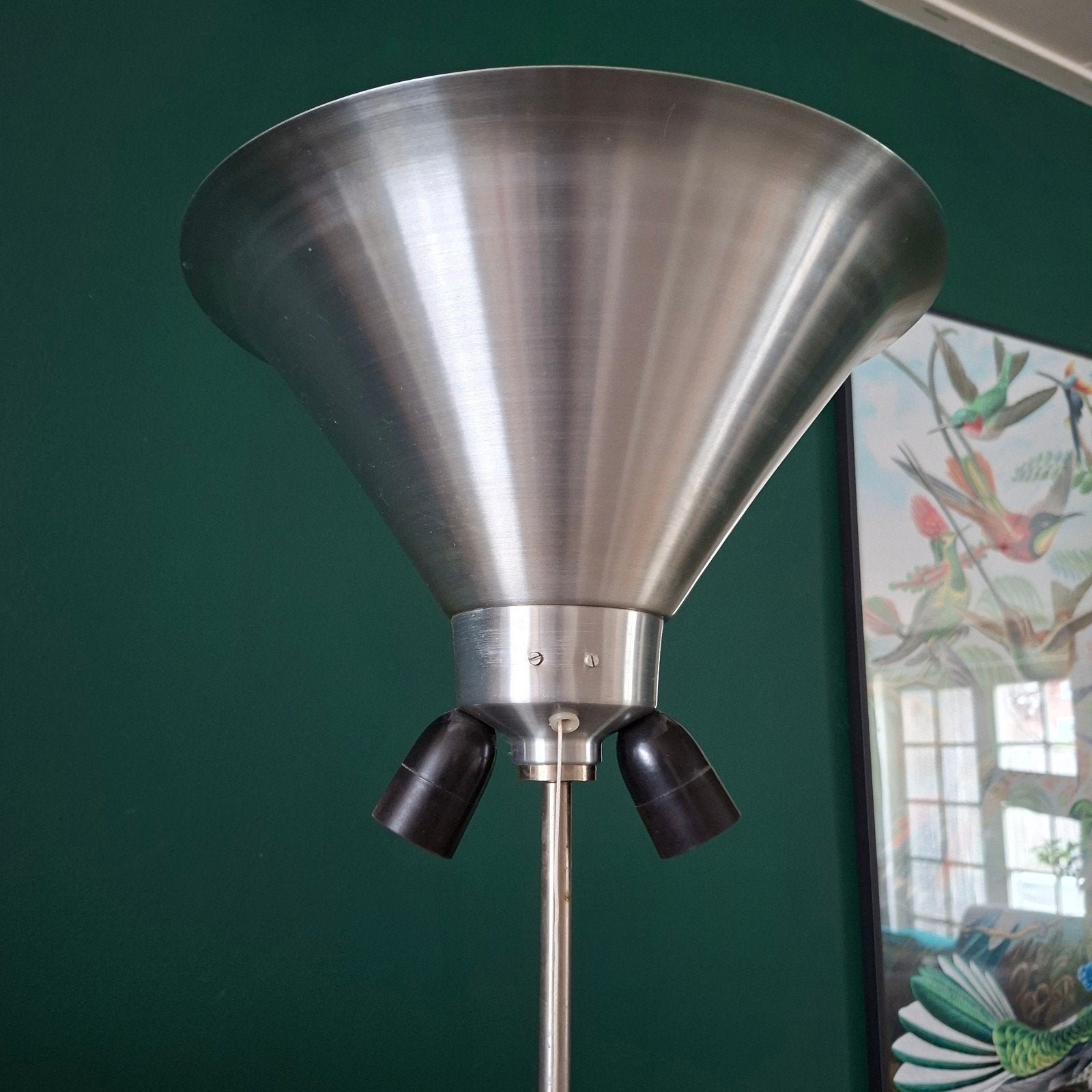 Vintage Dutch design Gispen staande lamp jaren 60 met kap, Vintage Dutch design, Ophalen of Verzenden, Zo goed als nieuw, Stof