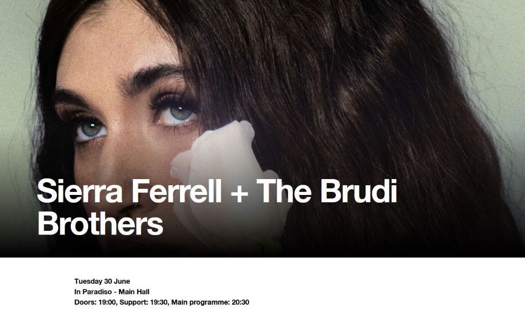 sierra ferrell - paradiso - tickets gezocht 30 juni, Twee personen, Juni