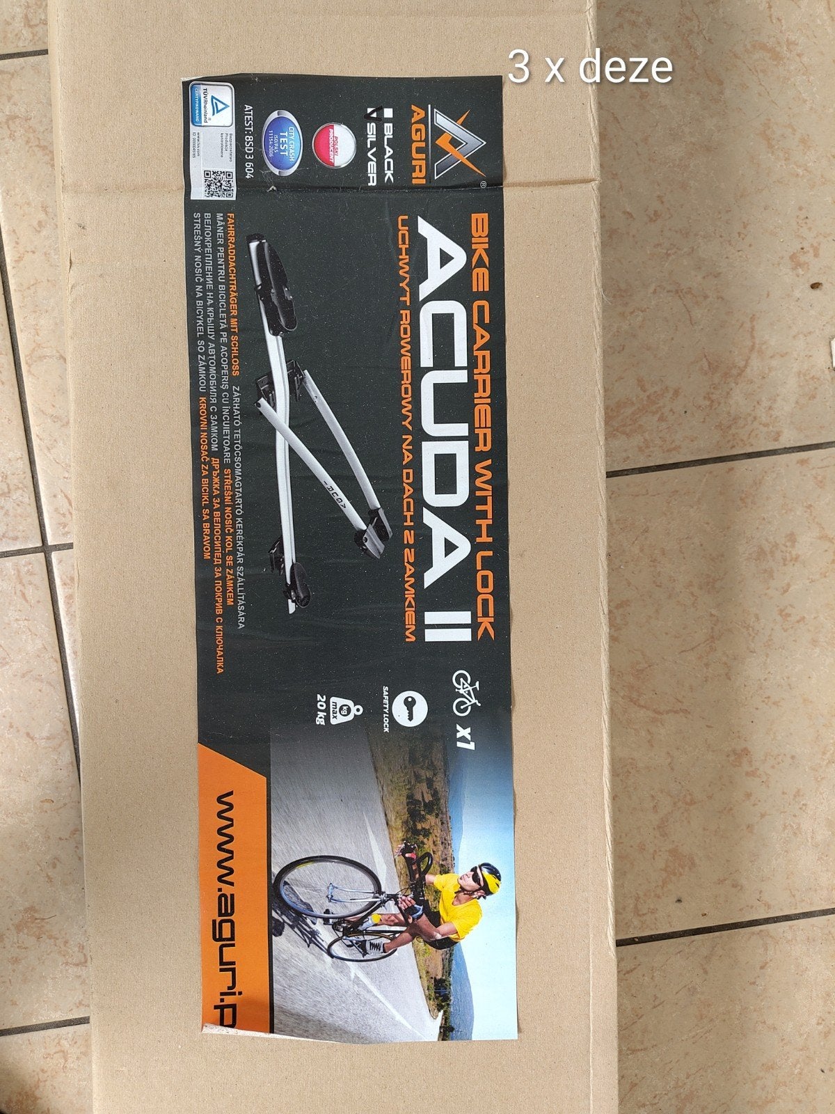 Set dakimperiaal + 3 fietsendragers van Aguri, Ophalen, Gebruikt