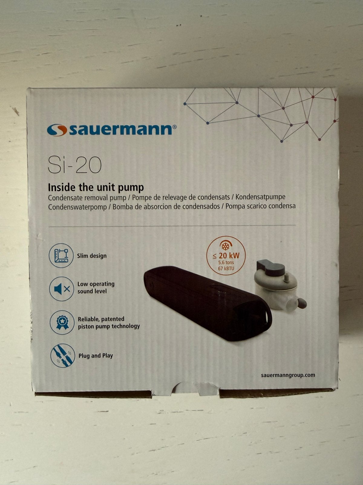 Sauermann Si-20 Condenswaterpomp voor Airco's - Stil & Compa, Minder dan 60 m³, Nieuw, 3 snelheden of meer, Ophalen of Verzenden