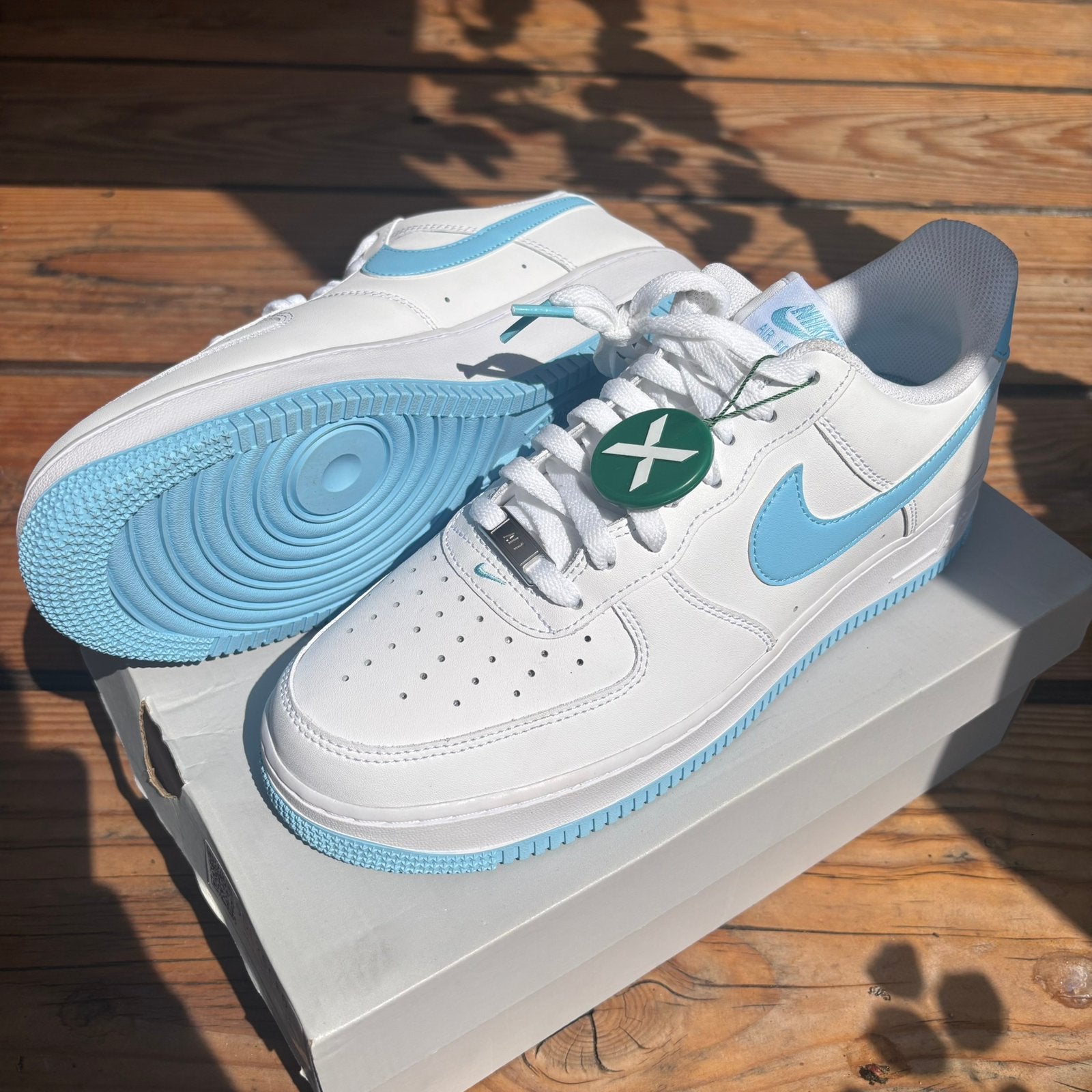 Maat 44 // Nike Air Force 1 Low ‘07 // White Aquarius Blue, Kleding | Heren, Schoenen, Wit, Nike, Nieuw, Ophalen of Verzenden