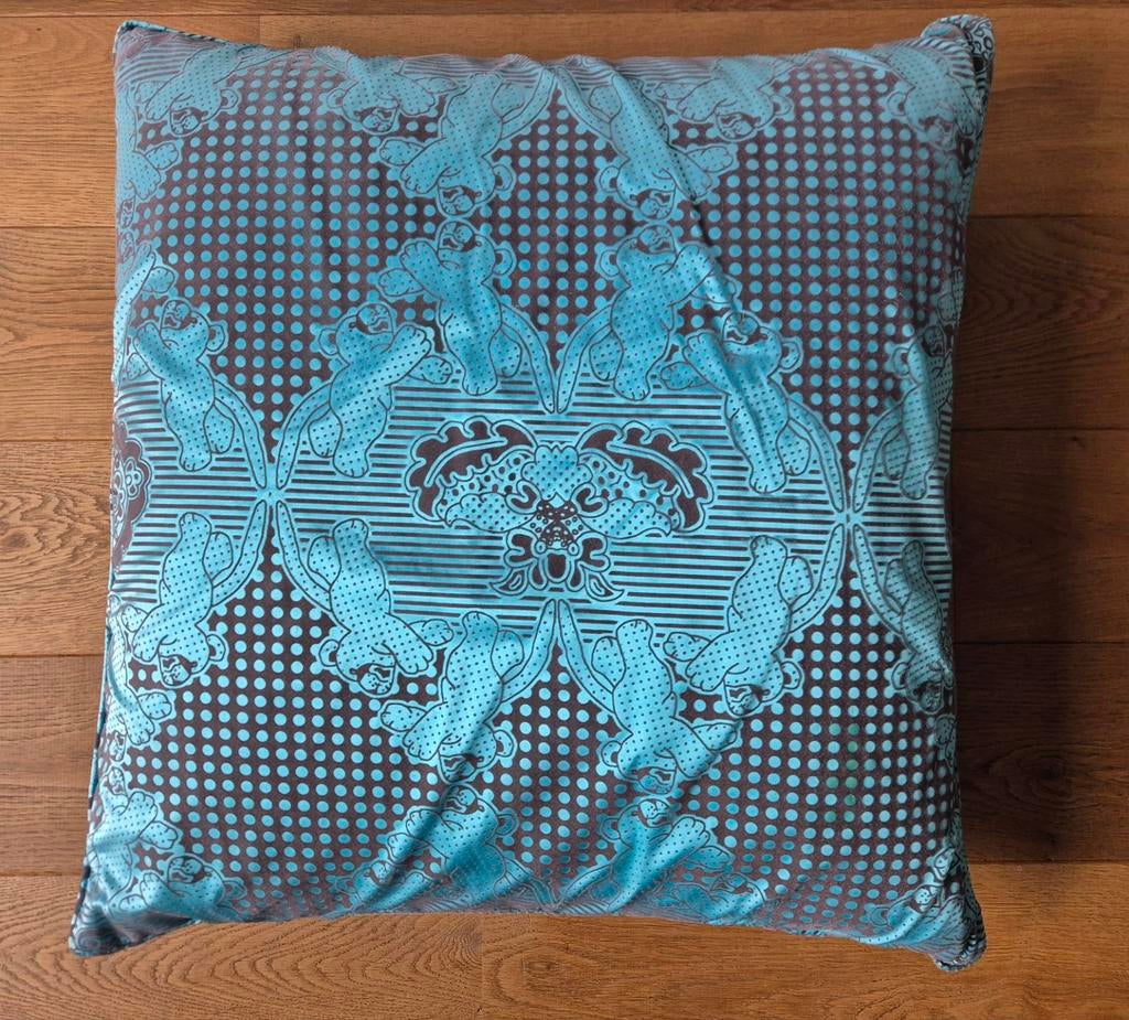 Woonkussens (decoratie of extra zitplaats) 70 x 70 x 15 cm, Ophalen of Verzenden, Zo goed als nieuw, Blauw, Vierkant
