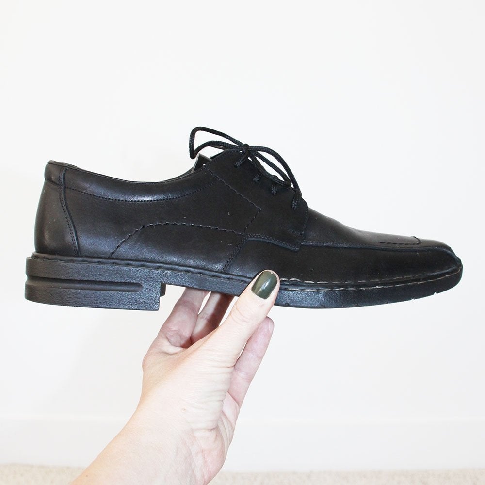 Mooie Leren Rieker Heren Schoenen -s13 (Maat 45) € 75,-, Zwart, Ophalen of Verzenden, Zo goed als nieuw, Rieker
