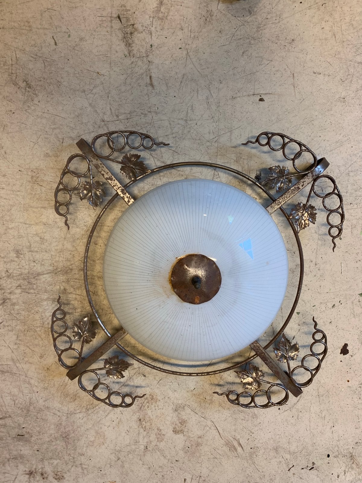 Vintage Plafondlamp met Druivenranken - Oma's Tijd, Ophalen of Verzenden