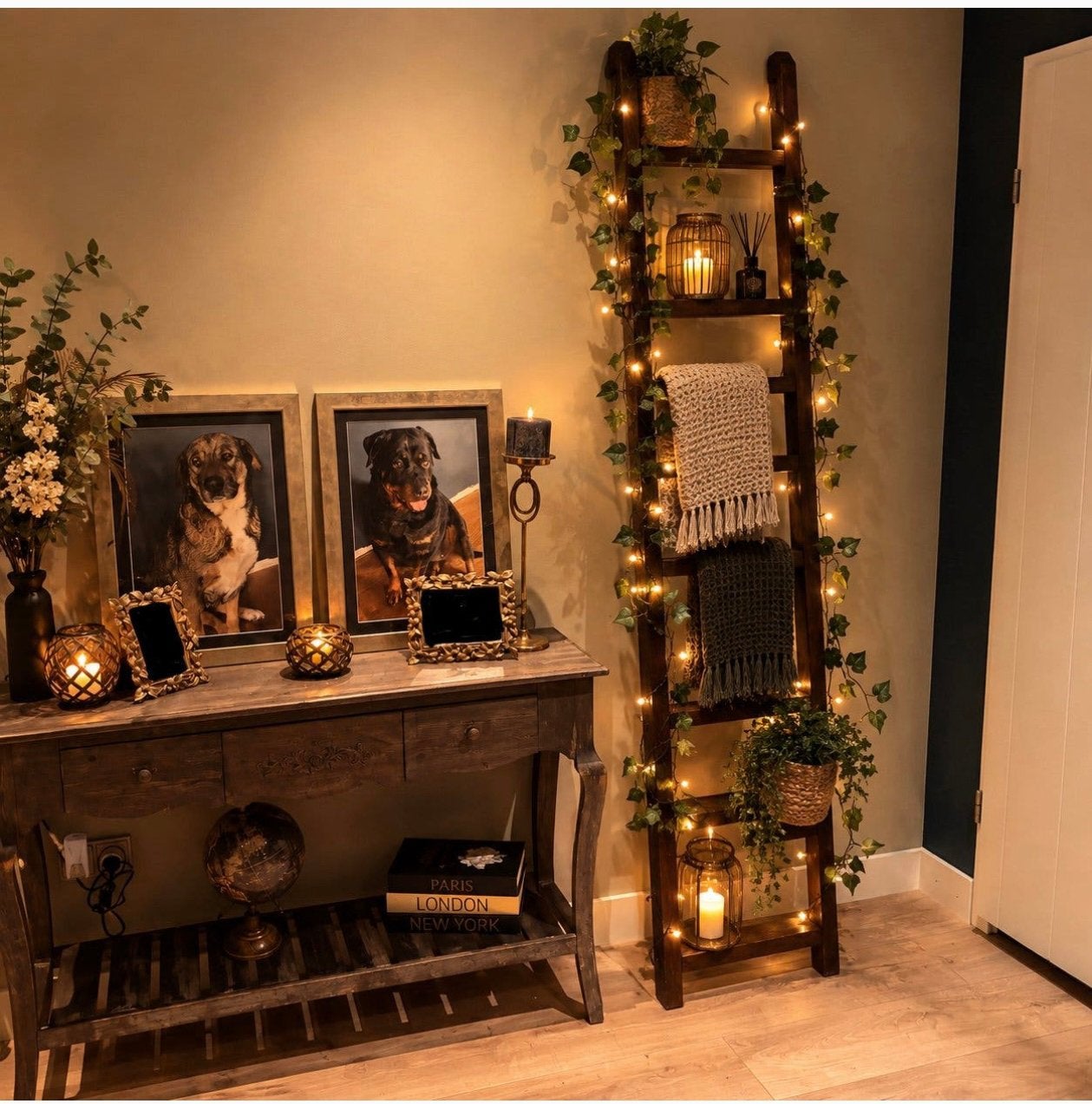 Mooie trappen – kerstdecoratie, kerststyling – massief hout, Ophalen, Zo goed als nieuw