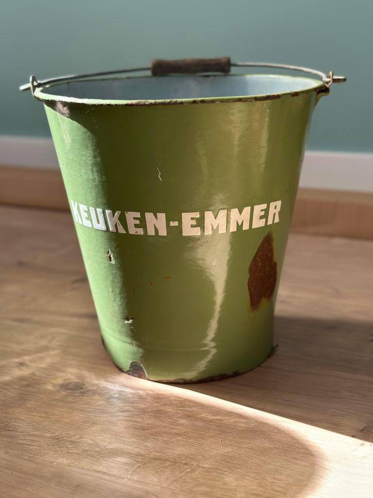 Rustieke emmer, Ophalen, Gebruikt, Overige materialen, Met handgreep