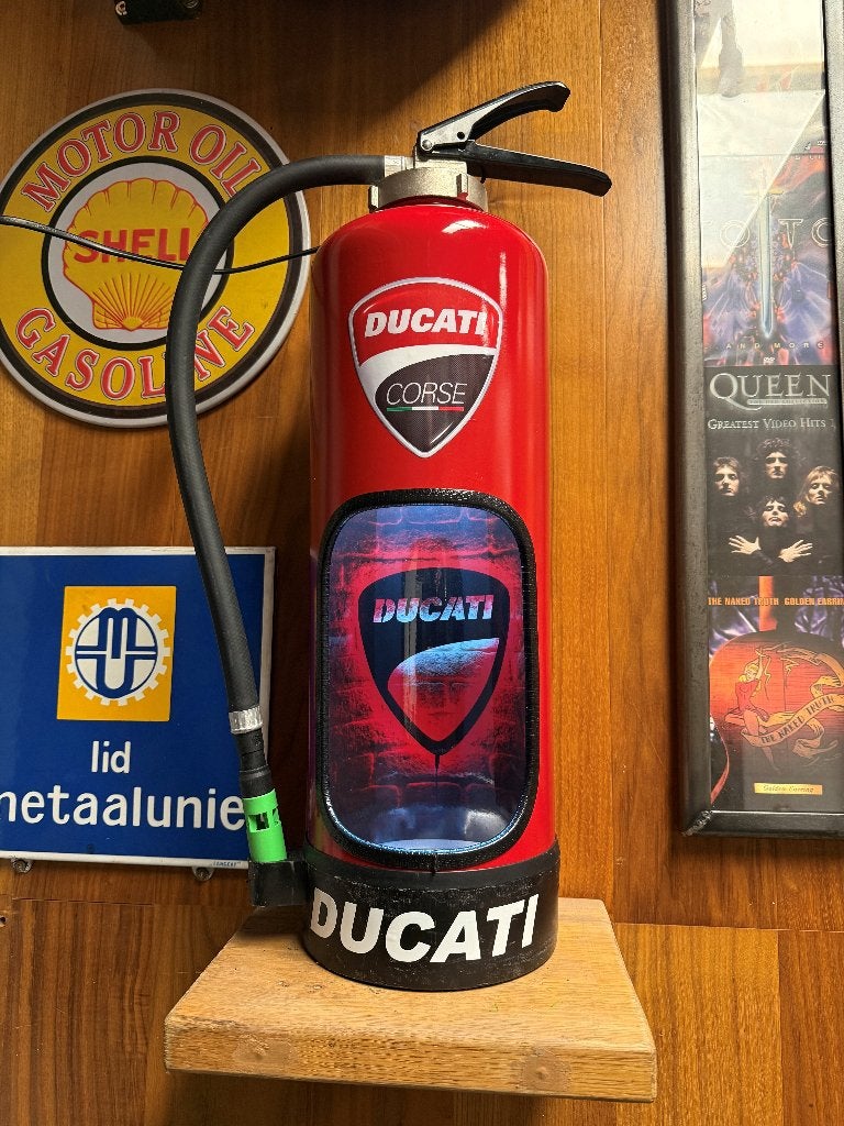 Ducati decoratieve brandblusser lamp, mancave, Ophalen of Verzenden, Nieuw, E14 (klein), Led-lamp