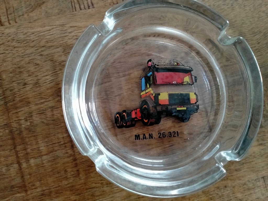 MAN M.A.N. 26.321 vintage asbak asbakje vrachtwagen auto, Verzamelen, Ophalen of Verzenden, Gebruikt, Auto's