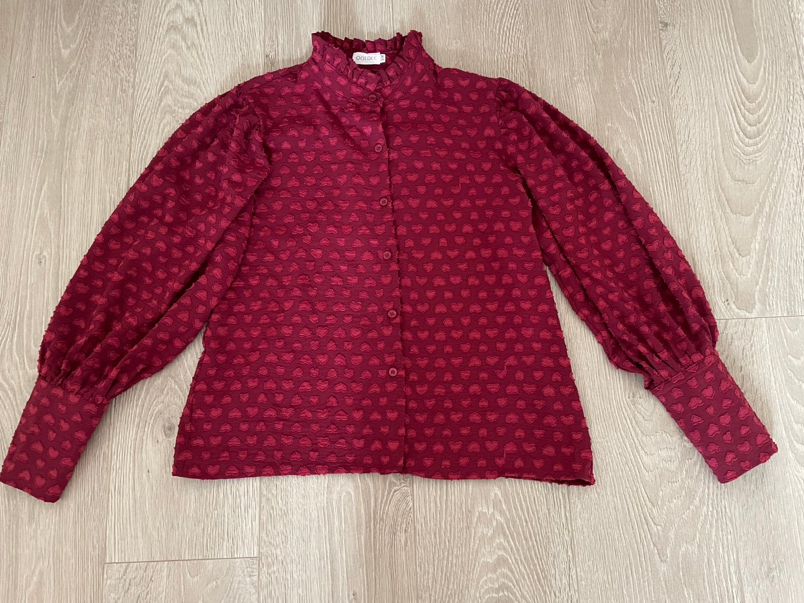 Ootdee bordeaux rode blouse maat S / M, Ophalen of Verzenden, Zo goed als nieuw, Maat 38/40 (M), Rood