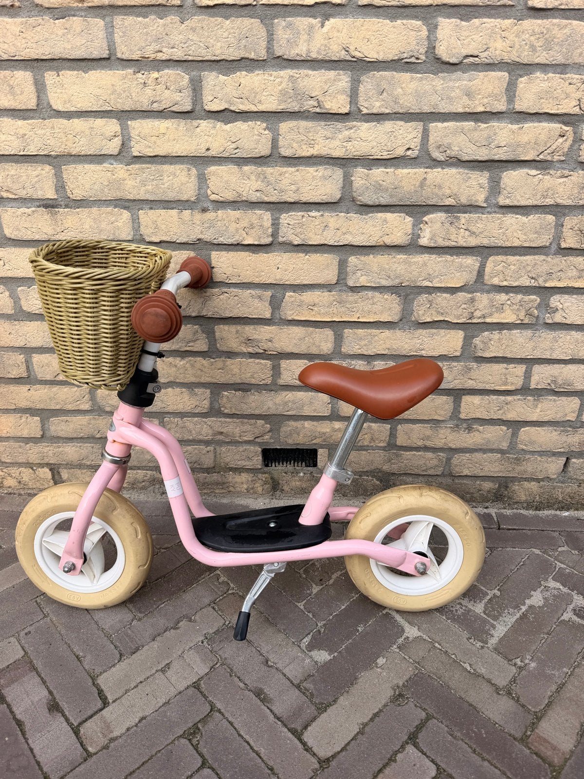 Puky roze loopfiets met mandje, Ophalen, Gebruikt, Minder dan 16 inch