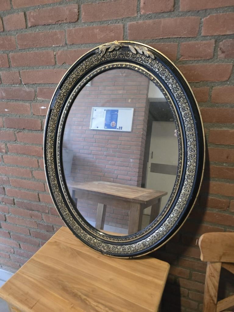Oude antieke spiegel met gebruikerssporen., Antiek en Kunst, Ophalen of Verzenden, Rechthoekig