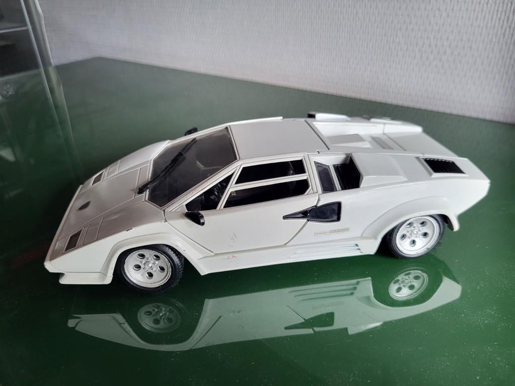 Lamborghini Countach Wit Tonka Polistil 1:18, Hobby en Vrije tijd, Modelauto's | 1:18, Ophalen of Verzenden, Gebruikt, Auto, Overige merken