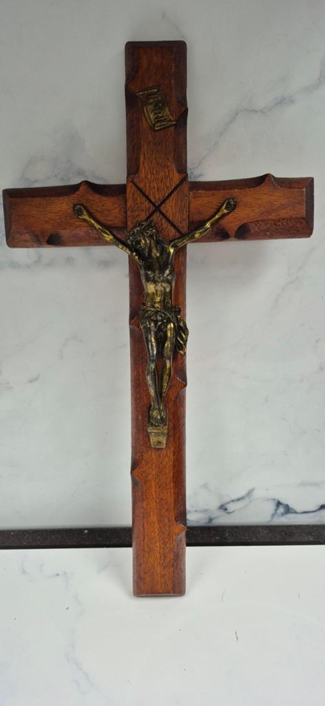Crucifix 45 cm., Antiek en Kunst, Antiek | Religie, Ophalen of Verzenden