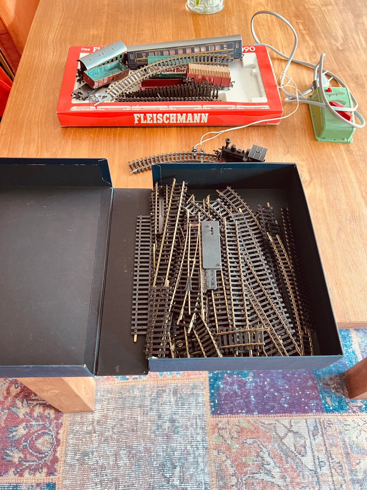 Fleischmann H0 Treinset met Locomotief, Wagons en Rails, Ophalen, Gelijkstroom, Fleischmann, Analoog