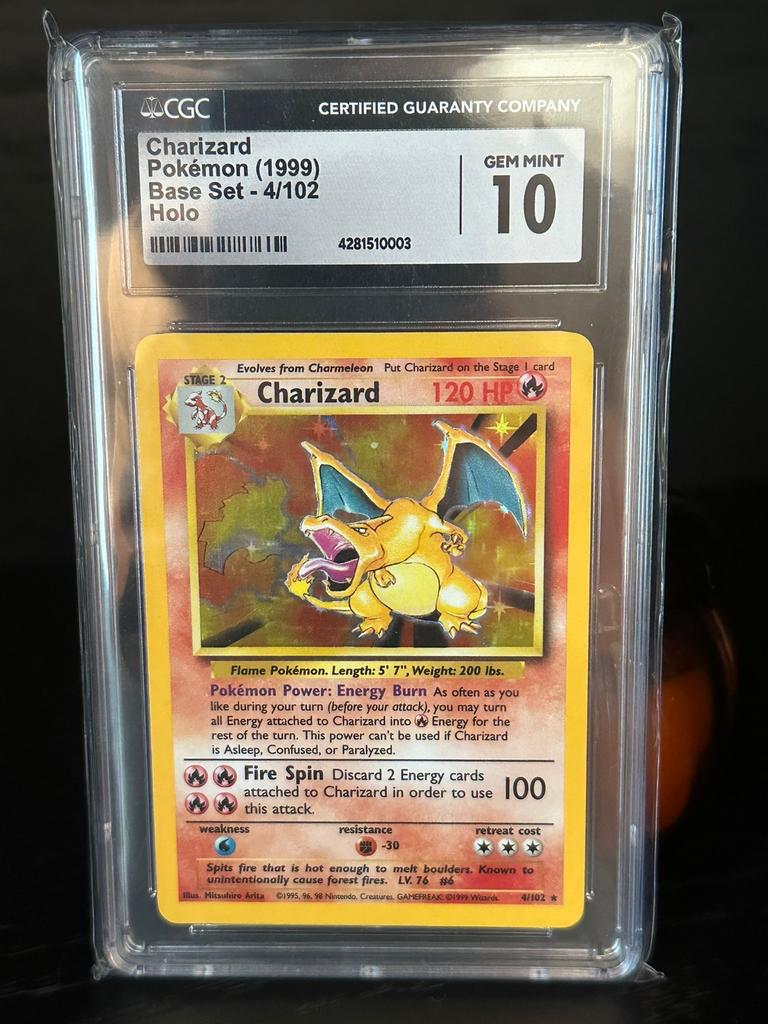 Charizard Pokémon (1999) Base Set - 4/102 Holo CGC 10, Ophalen, Nieuw, Losse kaart, Foil