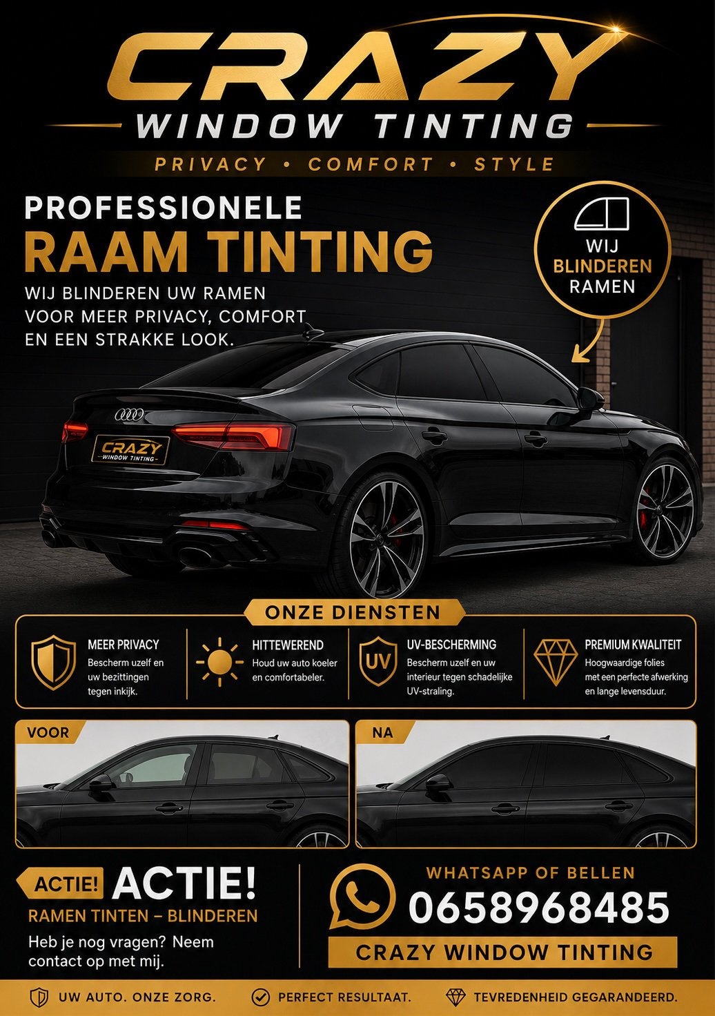 Crazy Window Tinting ( ramen blinderen / tinten ), Ophalen, Crazy Window Tinting, Davoud_sia@hotmail.com, 5802 HL Venray