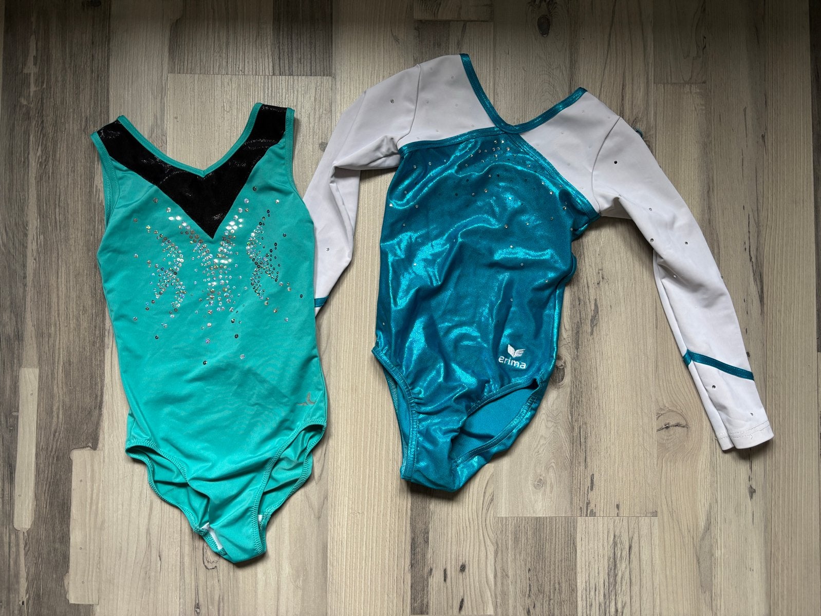2 gymnastics turnpakes maat 122/128 merk erima, Gebruikt, Meerkleurig, Turnpak(je), Kindermaat 122 t/m 140