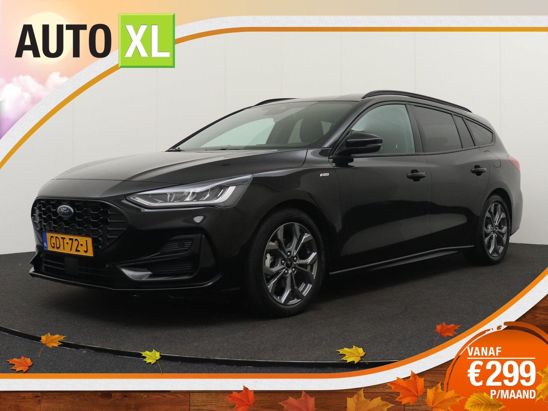 Ford FOCUS Wagon 124 PK Hybrid ST Line Stuur+Stoelverw. Clim, Dealer onderhouden, Stof, Gebruikt, Zwart