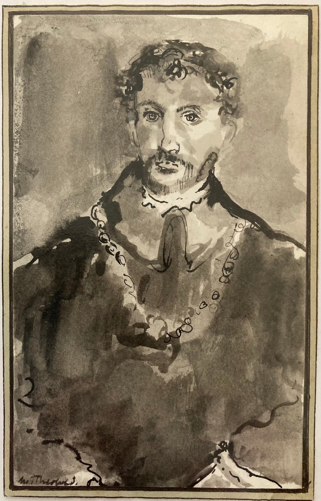 Portret van een edelman, Ophalen of Verzenden, Tekening