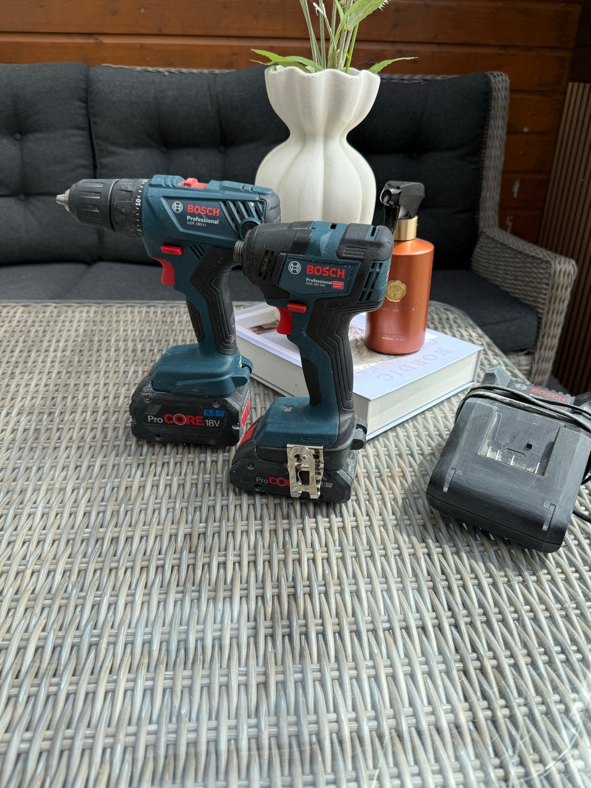 Bosch Proffesional GSR 180-LI & GDR 18V-200 Slag/Boormachine, Ophalen, Variabele snelheid, Boor- en Schroefmachine, Gebruikt