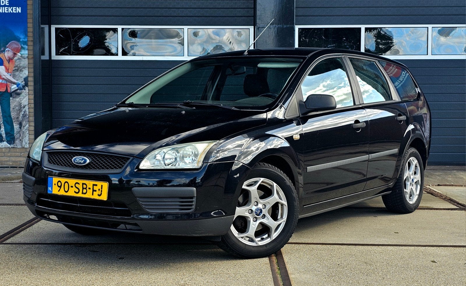 Ford Focus 1.6 Wagon 2005 Zwart - Airco Cruise Nw Koppeling!, 1596 cc, Zwart, 4 cilinders, 635 kg