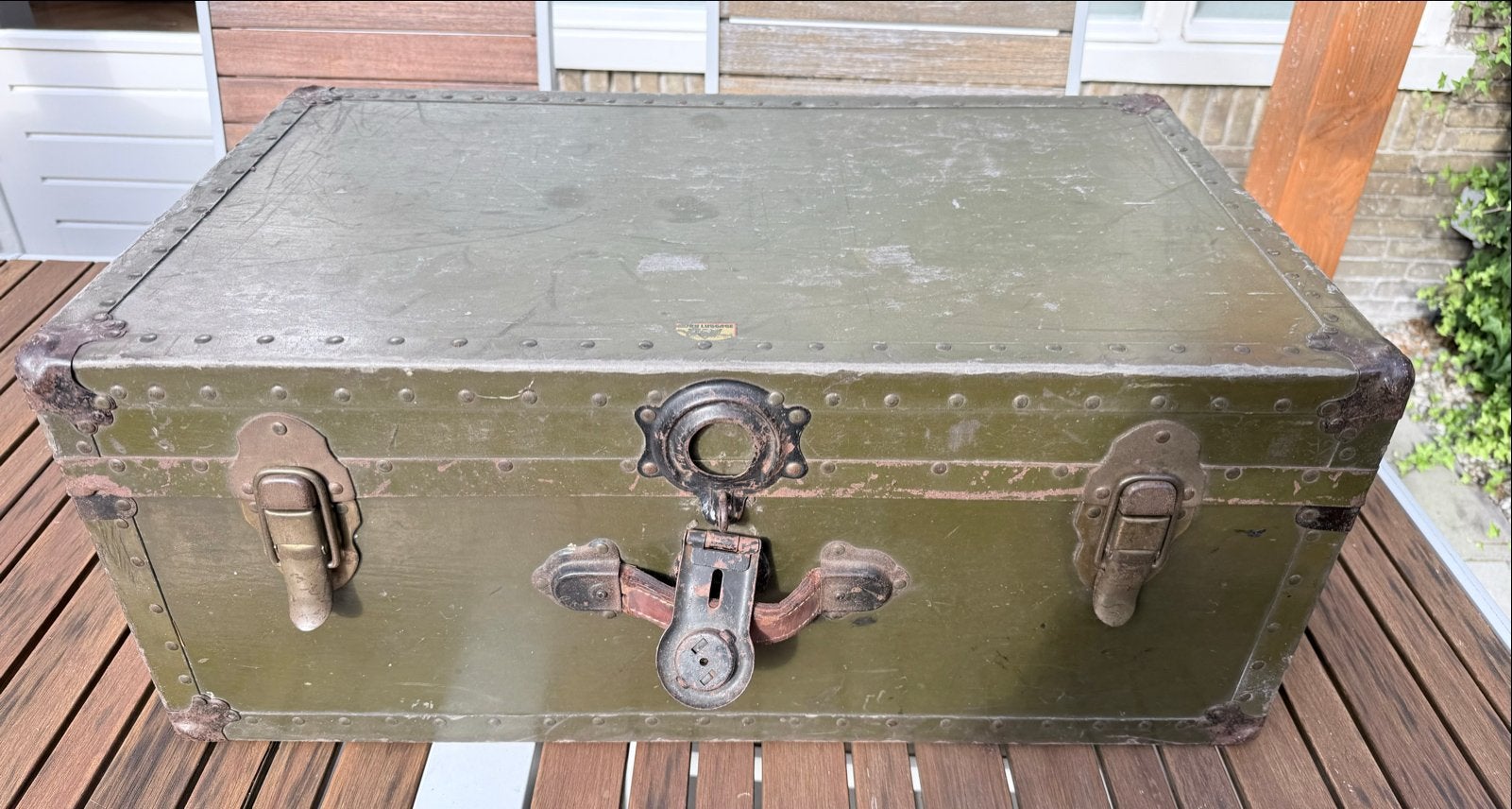 Vintage Legerkist / Reiskoffer - Horn Luggage, Ophalen