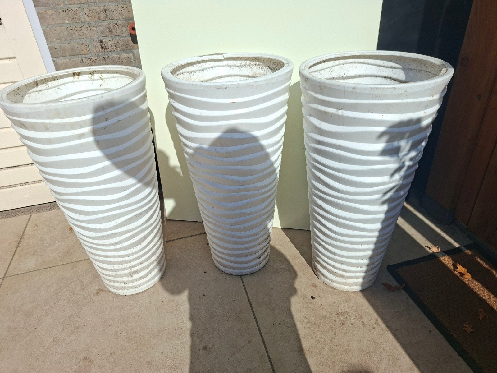 3 grote witte plastic potten, Ophalen of Verzenden