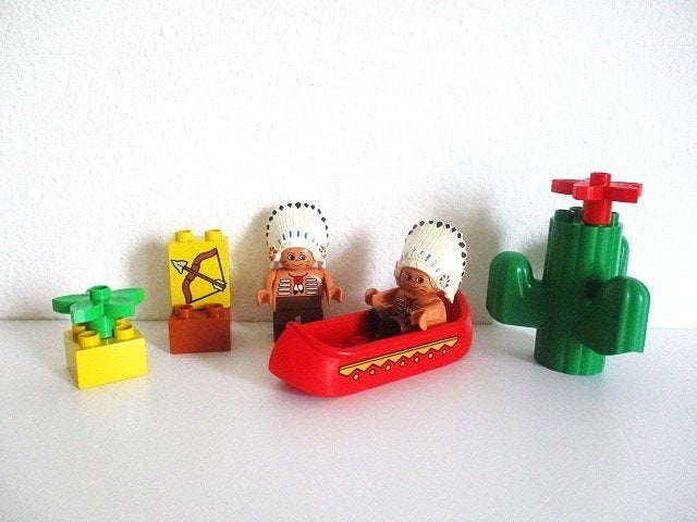 duplo indianen met bootje, Kinderen en Baby's, Ophalen of Verzenden, Gebruikt, Duplo