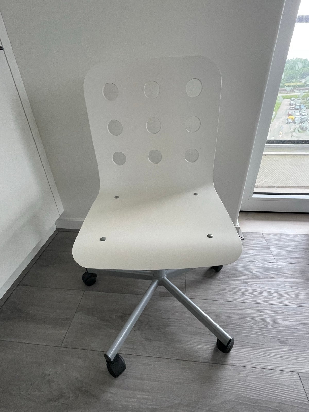 Witte bureaustoel met wielen - IKEA, Ophalen, Gebruikt, Wit, Bureaustoel