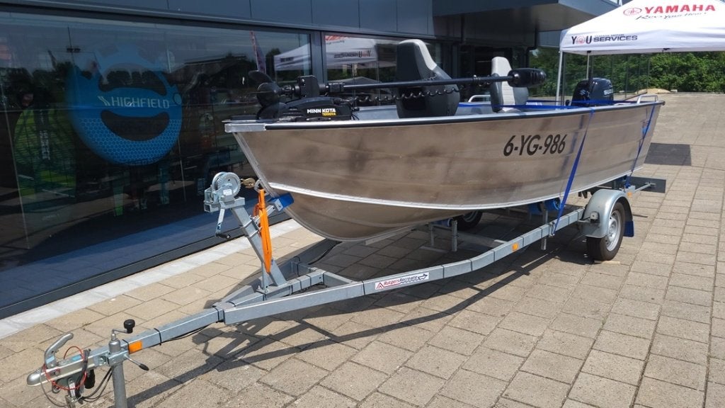 Qwest RF450 met Suzuki DF30 & Trailer - Minn Kota Terrova, Watersport en Boten, Ophalen, Overige merken, Aluminium, Zo goed als nieuw